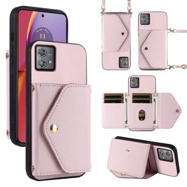 Imagem de Dibosom Capa carteira minimalista para Motorola Moto G84 5G com alça de ombro, 6 compartimentos para cartões, bolsa flip fina e fina, couro PU, suporte para cartão de crédito, acessórios, capa para