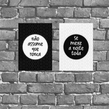 Imagem de Kit 2 Placas Decorativas Frase Casal Humor 18x27cm - Quadros On-line