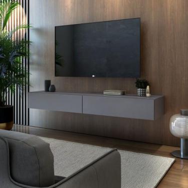 Imagem de rack suspensa com 2 gavetas espaçosas para quarto puxadores moderno de