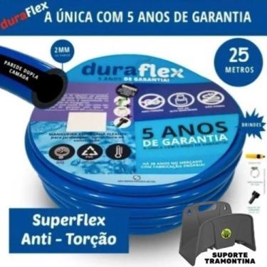 Imagem de Mangueira Jardim Azul 25 M + Suporte Tramontina - Duraflex