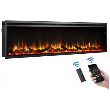 Imagem de Lareira Elétrica de Embutir A45x182L com Controle Remoto, 110V, LegendFlame, Preta