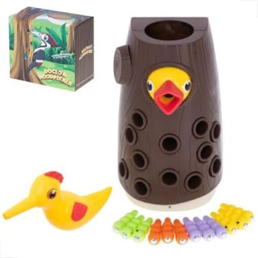 Imagem de Brinquedo Pica Pau Magnético Pega Minhocas Lagartas Montessori Coordenação Motora Imã Kids