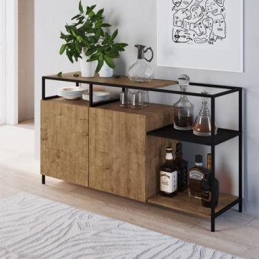 Imagem de Aparador Buffet York Estilo Industrial 135cm 02 Portas Artesano, Vermo