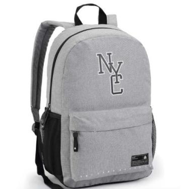 Imagem de Mochila Escolar Juvenil de Costas Preta Unisex NYC Los Angeles Brookly