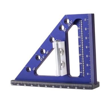 Imagem de Generic Régua de medição de ângulo múltiplo 3D, régua triangular de esquadria, transferidor profissional compacto, linha de desenho para engenharia e