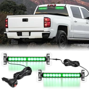 Imagem de Nilight 24LED Luzes estroboscópicas 2 em 1 verde aviso de emergência perigo de segurança painel dianteiro/traseiro pára-brisa luz piscante para carros, caminhões, polícia, bombeiro, arado, veículos de