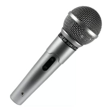 Imagem de Microfone Profissional Leson Mc200 Prata Festa Evento Prateado