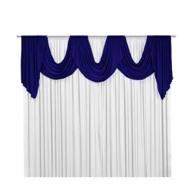 Imagem de Cortina de Malha Emilly 2m Liso Para Sala ou Quarto - M.A Enxovais, Az