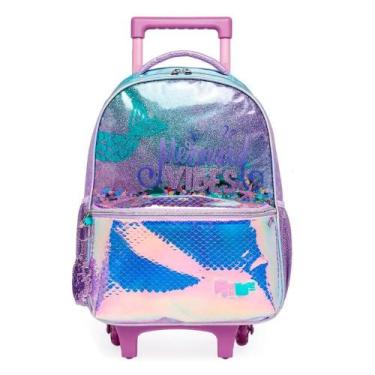 Imagem de Mochila De Rodinhas Pack Me Fundo Do Mar Mermaid - Lilás - Pacific