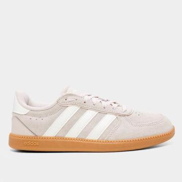 Imagem de Tênis Adidas Breaknet Sleek Suede Feminino, Cinza, Branco, 34