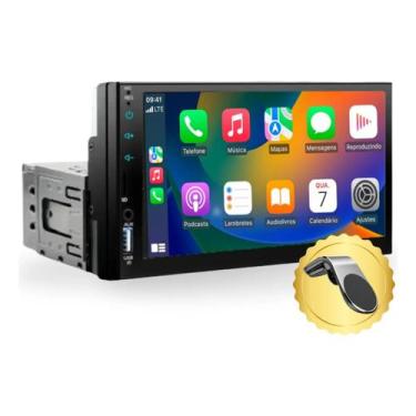 Imagem de Som Multimídia Carro Radio Automotiva Carplay AndroidAuto - Generica