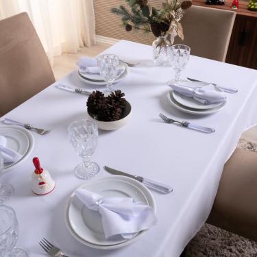 Imagem de Toalha de Mesa Basic 3,00m 10 Lugares Oxford Natal Branco