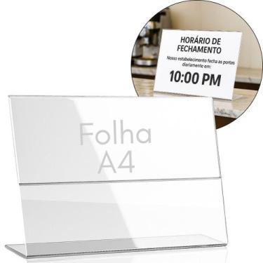 Imagem de Avisos Folha A4 Expositor Display Pix QR Code Menu Cardapio Aviso Hori