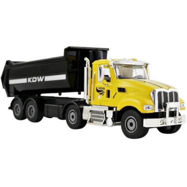 Imagem de Miniatura 1:50 Caminhão Basculante - US Steyle Die-cast Metal - KDW Amarelo e Preto - Estilo Americano