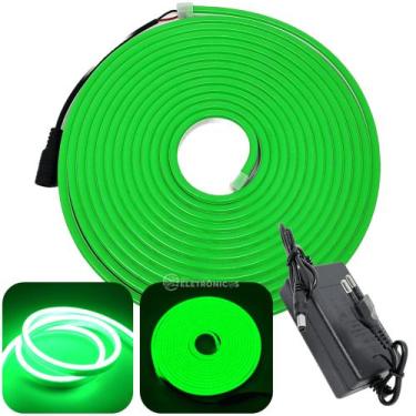 Imagem de Fita De Led Luminoso Letreiro Fachada Comércio Flexível Verde FITANEON