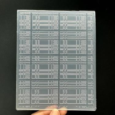 Imagem de Modelo de pasta em relevo de plástico 3D textura padrão de grade quadrada tamanho A6 para fazer cartões, faça você mesmo, scrapbooking, papel, artesanato, artesanato, scrapbook, artes, decoração