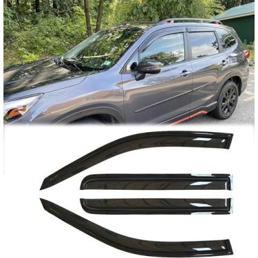 Imagem de VICOJETOR Defletores de vento de janela lateral à prova de chuva para Buick Envision 2016-2020, conjuntos de proteção contra chuva solar com fita, viseiras de janela bonitas para carros, defletor de