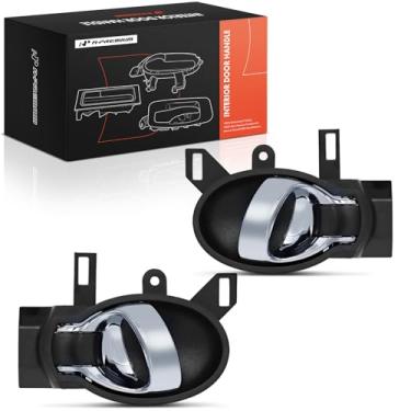 Imagem de A-Premium Puxadores internos internos compatíveis com Nissan Juke 2015 2016 2017, prata + preto, conjunto de 2 peças, motorista dianteiro ou traseiro e lado do passageiro