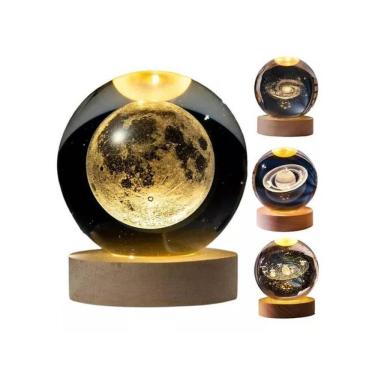 Imagem de Luminária De Mesa Sistema Solar 3D Cristal Galáxia Planeta