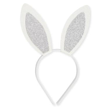 Imagem de Tiara De Coelho Páscoa Eva Com Gliter Prata