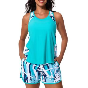 Imagem de Maiô Tankini Summer Mae 2025 Tummy Control feminino tamanho 10