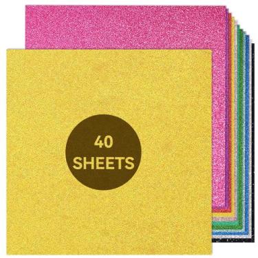 Imagem de Papel cartolina Bonmiy Glitter 30x30cm 280gsm 40 folhas