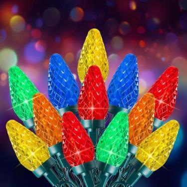 Imagem de Luzes de corda de Natal Minetom C9 25m 105 LED multicoloridas