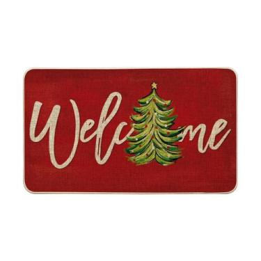 Imagem de Capacho Artoid Mode Red Xmas Tree Christmas Tree 43x74cm