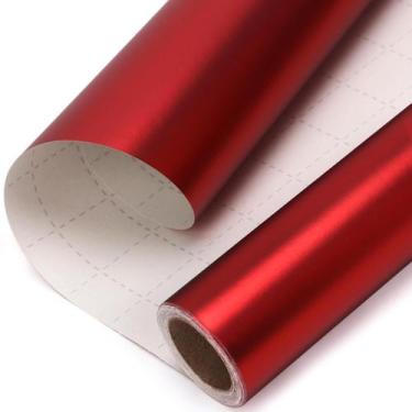Imagem de Papel de embrulho Ribbli Red Metallic Matte 76cm x 10mm