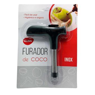 Imagem de Furador De Coco Perfurador Manual Pratico Abridor Inox