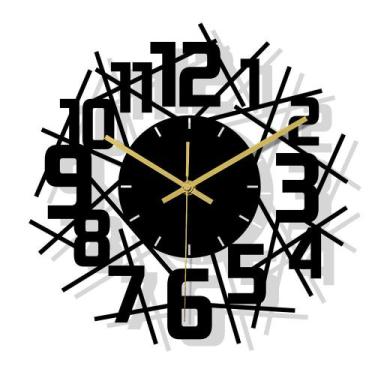 Imagem de Relógio de parede com design geométrico moderno de 10 polegadas silenc