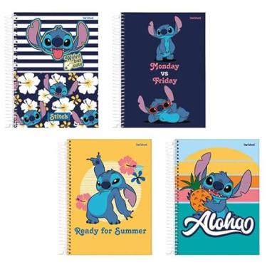 Imagem de Starschool – Caderno Universitário Espiral 10 Matérias 160 Folhas Stitch | Capa Dura com Laminação Brilho e Espiral Revestido | 4 Modelos Oficiais Disney para Escola e Faculdade