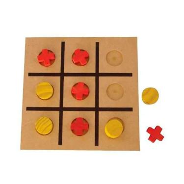 Imagem de Brinquedos Educativos Jogo da Velha em Madeira 10 Peças