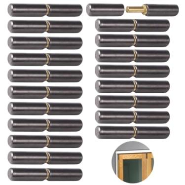 Imagem de Dobradiças de porta de solda de 9,5 cm x 1,27 cm para portas giratórias, portões de reboque, janelas, rampas de reboque, 20 dobradiças de barril soldáveis, dobradiças de porta de metal resistente