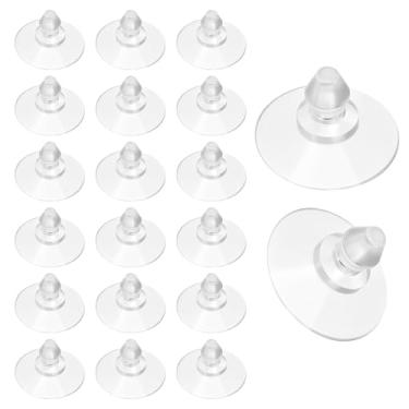 Imagem de Pacote com 20 ventosas transparentes anticolisão de 20 mm/0,8 pol. Ventosas de PVC sem ganchos, almofadas de sucção de plástico transparente para mesas de vidro, móveis, janela de mesa