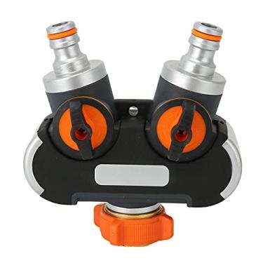 Imagem de Divisor de mangueira de 2 vias com válvula, acessório adaptador de conector de torneira de irrigação de jardim