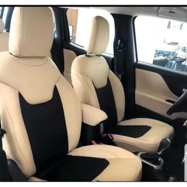 Imagem de Capa de Banco Automotivo – Couro Sintético Duas Cores Sob Medida (Preto/Bege)