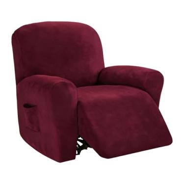 Imagem de Bothyi Capa protetora elástica para poltrona reclinável com bolso lateral, Vermelho