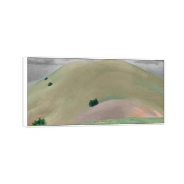 Imagem de Georgia O'keeffe Famosa arte de parede impressões em tela prontas para pendurar - paisagem e colinas - quadro branco para decoração de sala de estar 20 x 40 cm 8 x 16 pol