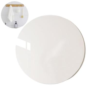 Imagem de Espelho de maquiagem, espelho de parede para banheiro - Adesivos de espelho redondos acrílicos macios | Espelhos de vaidade adesivos do banheiro, decoração impermeável da parede da sala para o banheir