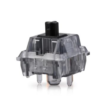 Imagem de EPOMAKER Interruptor de teclado mecânico linear Shadow Black 53gf, conjunto de interruptores de 5 pinos com haste POM, invólucro translúcido para PC, 100 peças, para teclado DIY para jogos