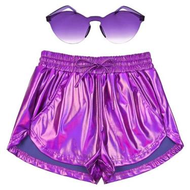 Imagem de Calções Perfashion Alien Metallic Purple Sparkly Medium