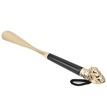 Imagem de Cryfokt Chifre de Sapato de Madeira Com Cabeça de Leão, Ferramenta de Colher para Sapatos de Couro, Preto, 32 Cm, Universal (Calçadeira Cabeça de Leão 49CM Preta)