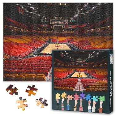 Imagem de Quebra-cabeça de estádio de basquete 1000 peças para adultos, American Airline Arena 1000 peças, tema de campo esportivo difícil e desafiador, 70 x 40 cm, presente noturno