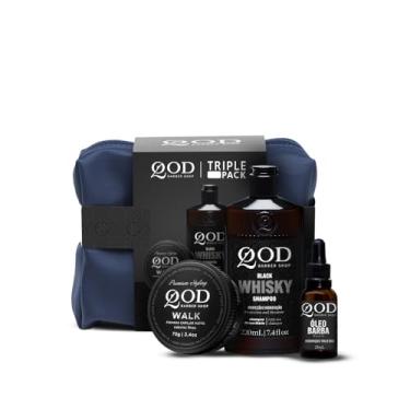Imagem de QOD Barber Shop - Kit Triple Pack - Pomada Capilar Walk 70g + Shampoo Whisky 220ml + Óleo Hidratante para Barba 25ml