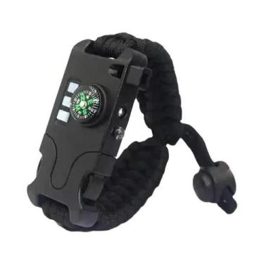 Imagem de Pulseira Tática De Sobrevivência Com Lanterna LED SOS, Lâmpada UV, Bús