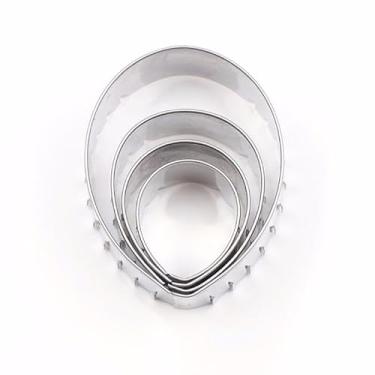 Imagem de 4 peças/conjunto de aço inoxidável rosa verde folhas cortador de biscoito 3D fondant cupcake molde de cozimento