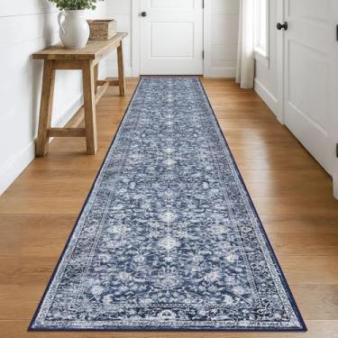 Imagem de KILOCOCO Tapete de corredor 6 x 40 cm estampado vintage floral tapete lavável corredor de cozinha macio antiderrapante corredor de pilha baixa para corredores tapete de lavanderia tapete boho