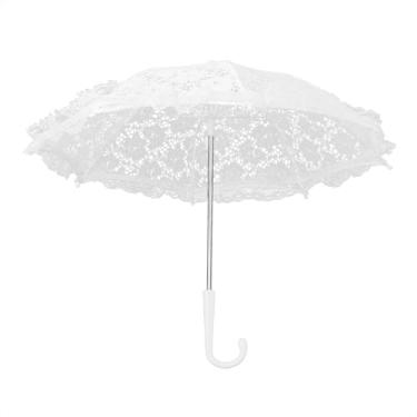 Imagem de Solinder Mini Guarda-chuva de Renda, Adereços de Dança para Performance Palco Infantil, Design Elegante para Casamento, Guarda-chuva Renda Branco Branqueado 4 Onças (51239 branco)