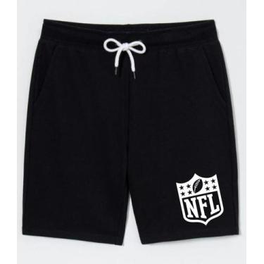 Imagem de Bermuda Plus Size Moletinho Masculina NFL Super Bowl Football., Preto,